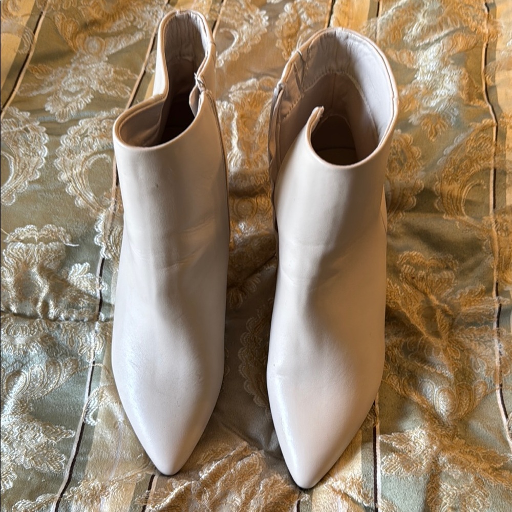 Elegant Cream Ankle Boots